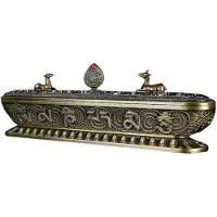 Torribaly Tibet Incense Burner Antique Handmade Incense Stick Holder Zen Teahouse Home Office Decoration Crafts Ornaments A