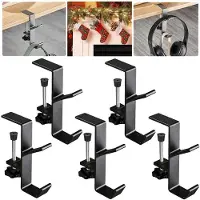 Torribaly 2 in 1 Garland Stocking Hangers,No Drill Garland Fireplace Stocking Hanger,Adjustable Heavy Duty Garland Hanger A
