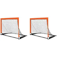 Typecat 2X Orange Children'S Football Goal Portable Foldable Mobile Training Football Goal