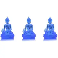Typecat 3X Tibetan Medicine Buddha Statue,Translucent Resin Buddha Sculpture Meditation Decor Spiritual Decor Collectible -