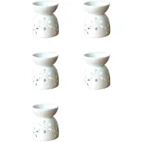 Torribaly 5X Ceramic Crafts Ceramic Hollow-Out Aromatherapy Stove Candlestick Handmade Style 3