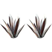 Torribaly 2X Tequila Rustic Sculpture, DIY Metal Agave Plant,Rustic Hand Painted Metal Agave,Garden Yard Art Decoration 65CM