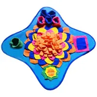 Melitt Pet Snuffle Feeding Mat Dog Pet Interactive Feed Puzzle Pad Slowing Feeder Mat for Dogs Cats Funny Training Blanket