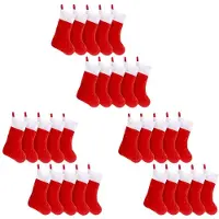 Torribaly 30PCS Red Christmas Stockings Christmas Stockings Holder Socks Home Fireplace Gift Storage Bags for Holiday