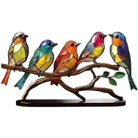 Tlily Home Desktop Living Room Wine Cabinet Office Colorful Exquisite Birds Series Ornaments Crafts