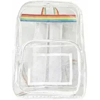 Tlily Two-Piece Suit Portable Multifunctional Bag Unisex Waterproof Backpack Transparent Backpack. Rainbow White