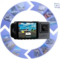Typecat Dash Cam Front og Inside WIFI 1080P med 32G hukommelseskort 2 tommer skærm