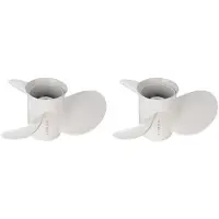 Melitt 2X 664-45949-02-El Marine Boat Outboard Propeller 9 7/8 x 13 for 20-30Hp Right-Hand Rotation 3 Blades White