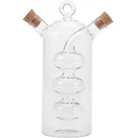Typecat 2-In-1 Double Layer Bottle Sauce Oil Vinegar Glass Bottle Condiment Seasoning Sealed Kitchen Storage
