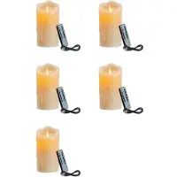 Melitt 5X LED Candles, Flickering Flameless Candles,Rechargeable Candle, Real Wax Candles with Remote Control,12.5cm