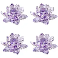 Melitt 4X F Crystal Lotus Flower Figurine Valentine Wedding Decor Glass Collection Paperweight Table Ornaments Souvenir