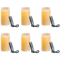 Melitt 6X LED Candles, Flickering Flameless Candles, Rechargeable Candle, Real Wax Candles with Remote Control,10cm A