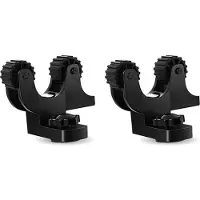 Melitt Kayak Paddle Holder, 2 Pcs Black Kayak Track Mount Paddle Holders Plastic Kayak Rail Paddle Clips Canoe Oar Holders