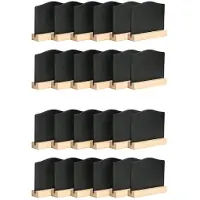 Wella 24Pack Chalkboard Signs, Kitchen Notes Chalk Boards with Stands 10X7.2cm Small Blackboard Message Tabletop Board