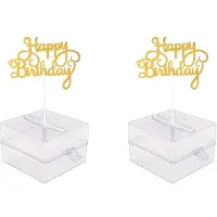 Wella 2X Cake Money Box Set, Money Pulling Cake Making Mold,Cake ATM Money Box with Gold Glitter Happy Birthday Cake Topper