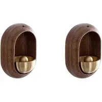 Melitt 2X Dopamine Japanese Wooden Entrance Door Bell Decorative Wireless Bird Wind Chime Home Decor Home Opening Hanging A