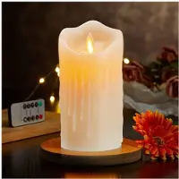 Melitt 4X LED Flickering Flameless Candles,Rechargeable Candle,Real Wax Candles with Remote Control