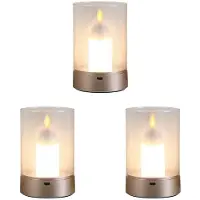 Melitt 3X USB Candle Light Rechargeable Flameless Electric LED Candle Dancing Moving Candles Light Home Decoration