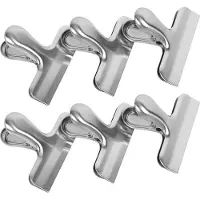Melitt 6 Pack Bag Clips,Chip Clips Bag Clips Food Clips,Stainless Steel Chip Clip, Tight Seal Kitchen Clips Clips