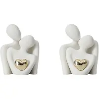 ISTOVO 2X Couple Statue Tv Stand Decor Abstract Sculpture Knick Knacks Home Decor Couples Love Office Show Pieces White A