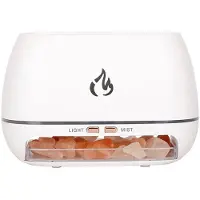 Melitt Salt Stone Aroma Air Humidifier Flame Colored Light NightLight Aromatherapy Essential Oil Diffuser AromatherapySprayer B