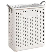 Melitt Household Folding Dirty Laundry Basket Bathroom Laundry Basket Dirty Clothes Can Be Portable and Movable 37.5x22x45.5cm