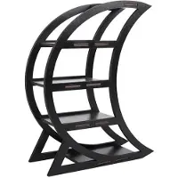 Jojomino Wooden Crystal Display Shelf, Crystal Holder for Stones and Essential Oil, Black Witchy Decorative Shelves for Table Top