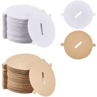 Melitt 240PCS Candle Dust Covers 2 Colors Paper Candle Pull Tab Lids Candle Decoration, Candle Topper 2.12 Inch