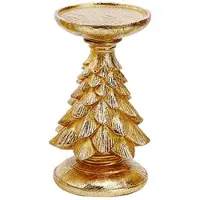Melitt Retro Resin Christmas Tree Candlestick - Festive Decoration, Desktop Atmosphere, Vintage Candle Holder Stand B