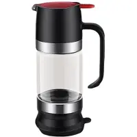 Melitt Honey Dispenser Jar, 10 Oz No Drip Glass with Handle Durables Clear Syrup Dispenser Pot with Silicone Base