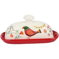 Melitt Food Container Butter Plate with Lid Kitchen Tableware Cheese Dish Ceramic Butter Box with Lid Butter Dish Cheese Box A