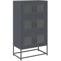 vidaXL højskab 68x39x123 cm stål antracitgrå