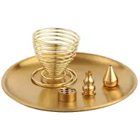 Typecat 5Pcs Burner, Incense Holder for Incense Sticks/Coil Incense/Incense Cones, Brass Ash Catcher for Meditation Yoga Room