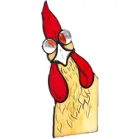 Wella 3PCS Funny Peeping Rooster Window Corner Decor Handmade Stained Acrylic Chicken Ornament Sun Catcher Wall Window Hanging