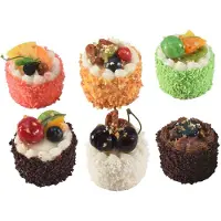 Typecat 6Pcs Artificial Simulation Cake,Realistic Cupcake Bread Dessert Model Fake Display Cake Photography Prop Home Decoration