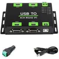 Melitt Industrial Isolated USB to 4CH RS232 Converter USB to Serial Adapter FT4232HL Chip Wind/Linux/Android,RS232 Female Port