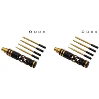 Melitt 2X Hexagonal Screwdriver Hexagonal Screwdriver Tool Set for Rc Car Crawler Helicopter 1.5 2.0 2.5 3.0mm Black+Gold