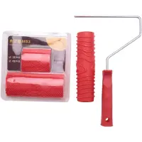 Melitt 7 Inch Empaistic Pattern Roller Painter +2 PCS Wood Graining Painting Tool,Art Wallpaper Imitation Wood Grain Tool,Wall Texture Art Painting Tool Set