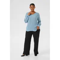 KAFFE CURVE Bluse 'KCAmi' lyseblå