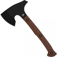Kizer Cutlery Urus 1073A1, Black Coated 1095, Brown Micarta, tomahawk, Maciek Waluszko design