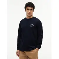 Tommy Hilfiger Bluser & t-shirts 'Logo Long Sleeve' navy / hvid
