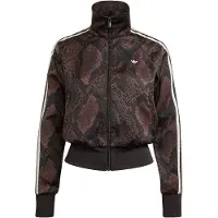 Adidas Satin Snake Print Firebird Track Sweatshirt Med Lynlås