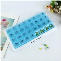 Exogio 2X Monthly Pill Organizer 31 Compartments, 1 per Day, 4 Week Full Month 31 Day Pill Organizer,