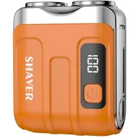 INF MINI Elektrisk Barbermaskine med Digitalt Display - Bærbar Rejsebarbermaskine til Mænd og Kvinder Orange