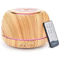 Melitt 300ML Aromas Essential Oil Diffuser,8 Hours Cool Mist Diffuser with Remote Control,USB-C, 7 Color Humidifier for Home A