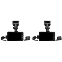 Wella 2X Motorcycle DVR Dash Camera with Front Rear Camera Dual Video Loop Recording Waterproof Motorbike Driving Recorder Cam