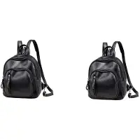 Wella 2X Backpack, Classic PU Leather Travel Daypack Shoulder Bag for Women Girls