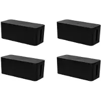Melitt 4X Cable Management Box Cord Organizer Box Power Strip Surge Protector Cover TV Cord Box for Home Office