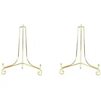 Typecat 2X Gold Display Stand Bracket Book Holder Photo Pedestal Bowl Dish Frame Picture Plate Rack 12cm