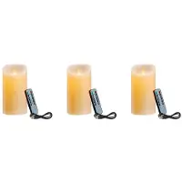 Melitt 3X LED Candles, Flickering Flameless Candles, Rechargeable Candle, Real Wax Candles with Remote Control,12.5cm A